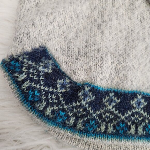 Inka Tradition Baby Alpaca Peruvian Fair Isle Sweater Medium Pullover Cozy Cabin - Picture 13 of 15